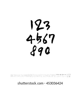 Alphabet & number / handwriting - vector
