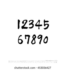 Alphabet & number / handwriting - vector