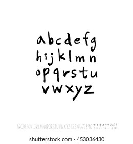 Alphabet & number / handwriting - vector