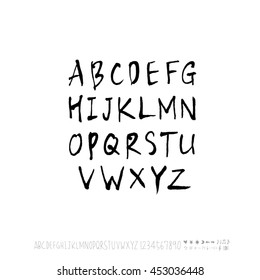 Alphabet & number / handwriting - vector
