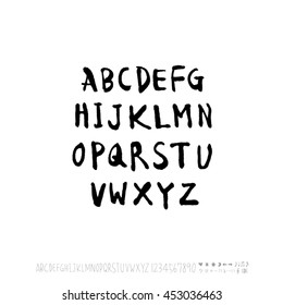 Alphabet & number / handwriting - vector