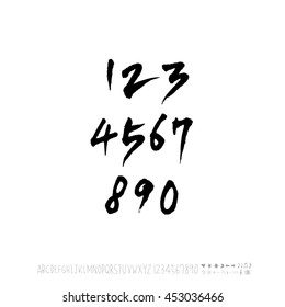 Alphabet & number / handwriting - vector