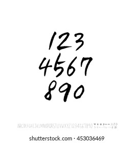 Alphabet & number / handwriting - vector