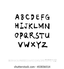 Alphabet & number / handwriting - vector