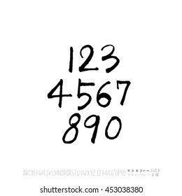 Alphabet & number / handwriting - vector