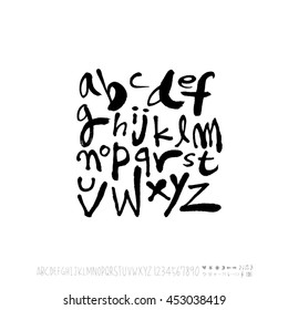 Alphabet & number / handwriting - vector