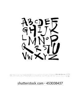 Alphabet & number / handwriting - vector