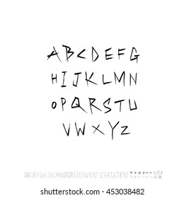 Alphabet & number / handwriting - vector