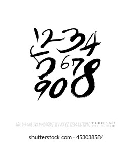 Alphabet & number / handwriting - vector