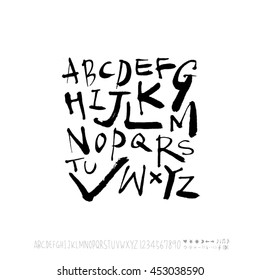 Alphabet & number / handwriting - vector
