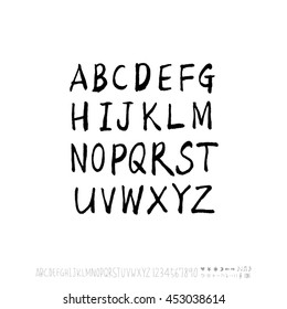 Alphabet & number / handwriting - vector