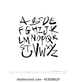 Alphabet & number / handwriting - vector