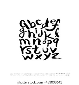 Alphabet & number / handwriting - vector