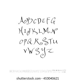 Alphabet & number / handwriting - vector