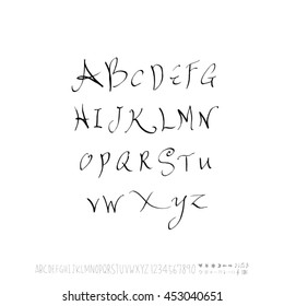 Alphabet & number / handwriting - vector