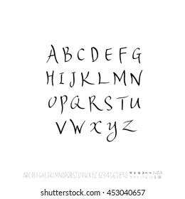 Alphabet & number / handwriting - vector