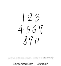 Alphabet & number / handwriting - vector
