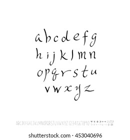 Alphabet & number / handwriting - vector