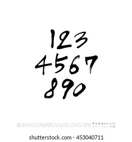 Alphabet & number / handwriting - vector