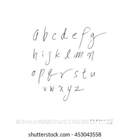 Alphabet & number / handwriting - vector