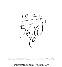 Alphabet & number / handwriting - vector