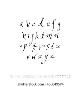 Alphabet & number / handwriting - vector