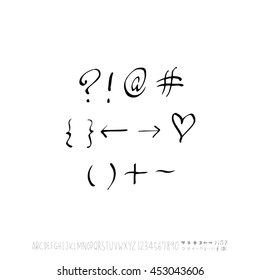 Alphabet & number / handwriting - vector