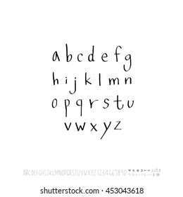 Alphabet & number / handwriting - vector