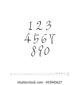Alphabet & number / handwriting - vector