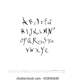 Alphabet & number / handwriting - vector