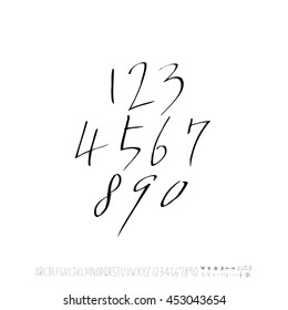 Alphabet & number / handwriting - vector