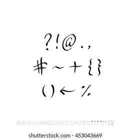 Alphabet & number / handwriting - vector