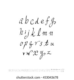 Alphabet & number / handwriting - vector