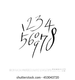 Alphabet & number / handwriting - vector