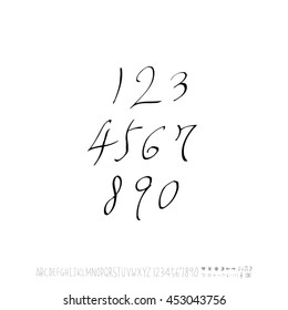 Alphabet & number / handwriting - vector