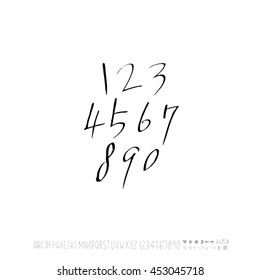 Alphabet & number / handwriting - vector