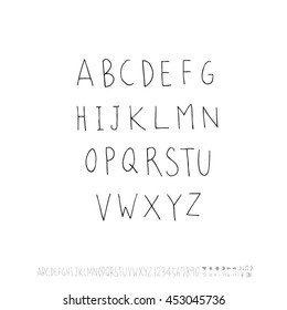 Alphabet & number / handwriting - vector