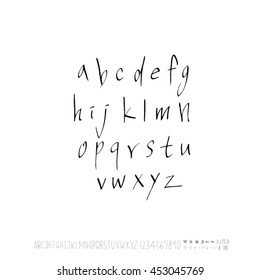 Alphabet & number / handwriting - vector