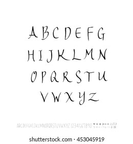 Alphabet & number / handwriting - vector
