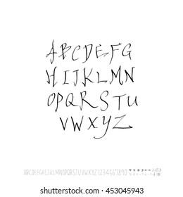 Alphabet & number / handwriting - vector