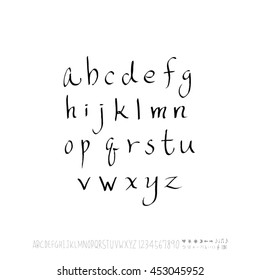 Alphabet & number / handwriting - vector