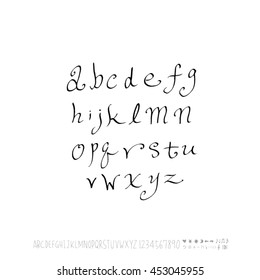 Alphabet & number / handwriting - vector