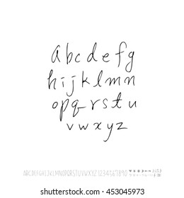 Alphabet & number / handwriting - vector