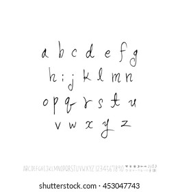 Alphabet & number / handwriting - vector