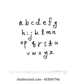 Alphabet & number / handwriting - vector