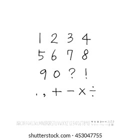 Alphabet & number / handwriting - vector