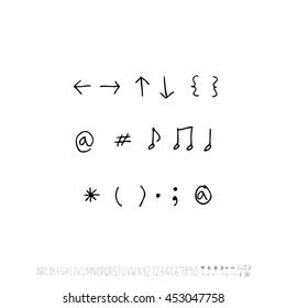 Alphabet & number / handwriting - vector