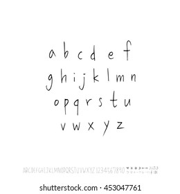 Alphabet & number / handwriting - vector