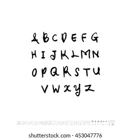 Alphabet & number / handwriting - vector