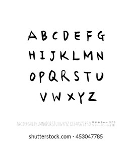 Alphabet & number / handwriting - vector